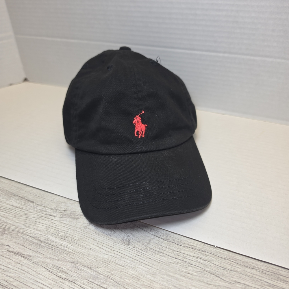 Polo by Ralph Lauren Black Baseball Cap with Red Pony Logo